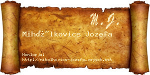 Mihálkovics Jozefa névjegykártya
